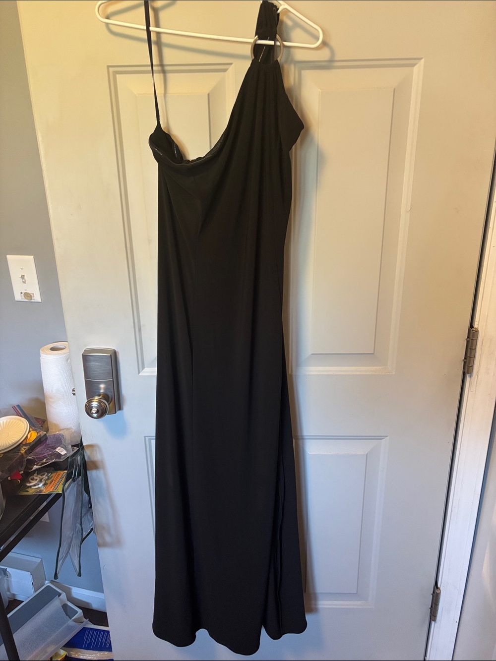White House Black Market Black One-Shoulder Maxi Dress
